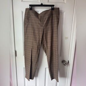 Soho Brown Plaid Ankle Pants